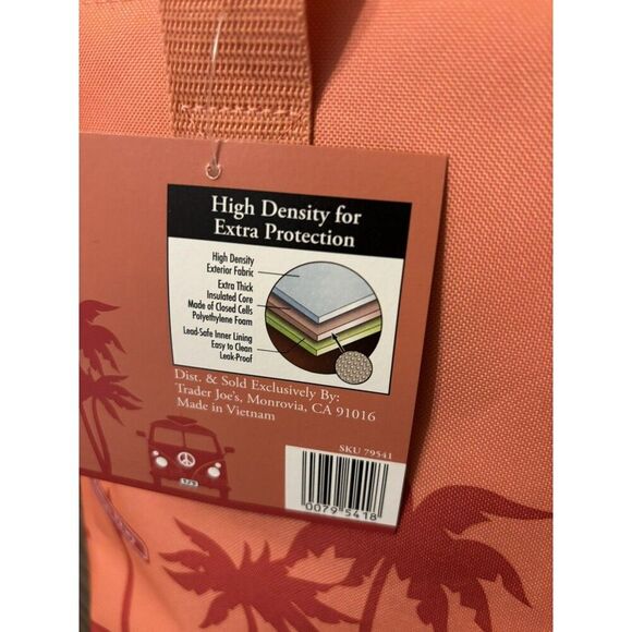 Trader Joe's Large Insulated Reusable Tote Bag 8 Gallon Peach Color New … - Picture 4 of 5